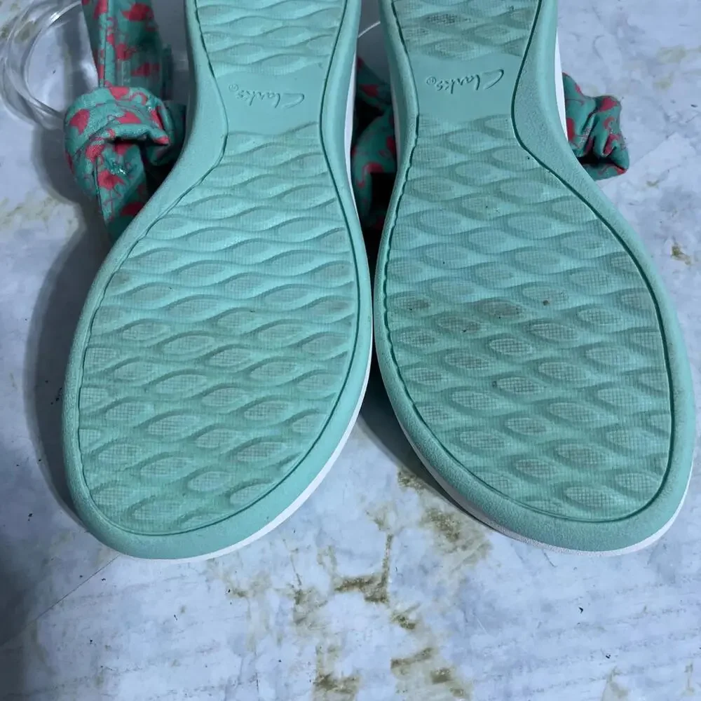 Clarks Arla Nicole Women's Size 9.5 Wide Shoes Green Comfort Slingback Sandals - Picture 12 of 12